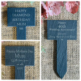 SLATE GIFT TAG for plants and flowers - Personalised Gift Tag - Christmas Gift Tag - Plant Marker - Laser Engraved