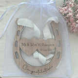 WEDDING HORSESHOE GIFT - Bride and Groom Gift - Personalised - Happy Couple - Good Luck - Congratulations on your Wedding Day - Butterfly Crafts