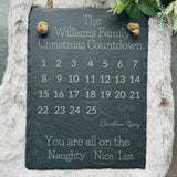 CHRISTMAS ADVENT CALENDAR - Personalised Slate Sign - Days Until Christmas Countdown