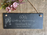 ANNIVERSARY SLATE SIGN - For Couple - Personalised Keepsake - 60th Wedding Anniversary Gift - Diamond Anniversary - Butterfly Crafts