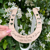 WEDDING HORSESHOE GIFT - Personalised - Bride Gift - Happy Couple - Good Luck - Congratulations on your Wedding Day - Anniversary Gift - Butterfly Crafts