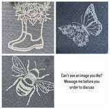 PERSONALISED SLATE GARDEN Sign - Your Own Words- Memorial Plaque - Large Stake Sign - Any Text - Butterfly Crafts