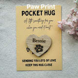 PET POCKET HUG - Pet Memory - Pet Loss - Personalised - Letter Box Gift - Oak Wood Heart with card - Rainbow Bridge - Butterfly Crafts