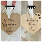 PERSONALISED WEDDING HEART - Wooden Hanging Heart for the Happy Couple - Mr and Mrs - Mr and Mr - Mrs and Mrs - Wedding Keepsake Gift - Butterfly Crafts