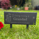 PERSONALISED SLATE GARDEN Sign - Your Own Words- Memorial Plaque - Large Stake Sign - Any Text - Butterfly Crafts