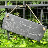 PERSONALISED SLATE SIGN - Grandma's Flower Garden - Grandad's Shed - Custom Made Plaque - 30 x 12cms - Grandparent Gift - Mother's Day - Butterfly Crafts