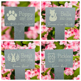 CUSTOM PET MEMORIAL Slate - Pet Grave Marker - Family Pet Loss - Dog, Cat, Hamster, Rabbit