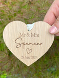 PERSONALISED WEDDING HEART - Wooden Hanging Heart for the Happy Couple - Mr and Mrs - Mr and Mr - Mrs and Mrs - Wedding Keepsake Gift - Butterfly Crafts