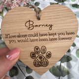 PET BEREAVEMENT GIFT - Dog Loss - Personalised Wooden Heart and Pocket Hug Set - Butterfly Crafts