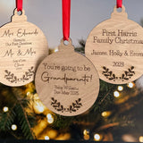 PERSONALISED CHRISTMAS WOODEN Bauble - Any Message - Any Text - Hanging Baubale - Christmas Tree Decoration - Friend Gift - Custom Gift