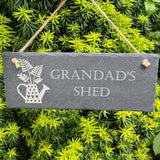 RUSTIC SLATE SIGN for Grandad's Shed - Personalised Outdoor Decor - Father's Day Gift - Grandparent Gift - Butterfly Crafts