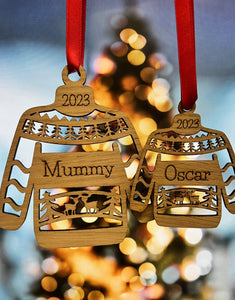 PERSONALISED CHRISTMAS JUMPER Ornament 2024- Laser Engraved - Christmas Sweater - Custom Christmas Tree Decoration