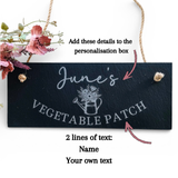 PERSONALISED SLATE GARDEN Sign - Laser Engraved - Butterfly Crafts