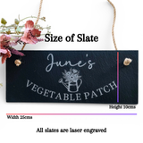 PERSONALISED SLATE GARDEN Sign - Laser Engraved - Butterfly Crafts