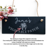 PERSONALISED SLATE GARDEN Sign - Laser Engraved - Butterfly Crafts