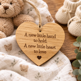 NEW BABY WOODEN Keepsake Heart | Laser Engraved Gift