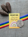 TEACHER POCKET HUG - Personalised - End of Term Gift - Teacher Appreciation Gift - Wooden Pocket Hug - Teacher Gift - Butterfly Crafts