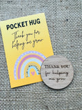 TEACHER POCKET HUG - Personalised - End of Term Gift - Teacher Appreciation Gift - Wooden Pocket Hug - Teacher Gift - Butterfly Crafts