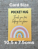 TEACHER POCKET HUG - Personalised - End of Term Gift - Teacher Appreciation Gift - Wooden Pocket Hug - Teacher Gift - Butterfly Crafts