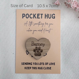 PET BEREAVEMENT GIFT - Dog Loss - Personalised Wooden Heart and Pocket Hug Set - Butterfly Crafts