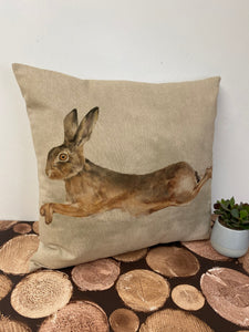 Fabric Cushion, Leaping Hare - Butterfly Crafts
