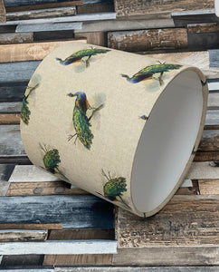 Drum lampshade - Country Peacock - Butterfly Crafts
