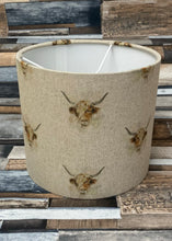 Load image into Gallery viewer, Drum lampshade - Country Highland Cow - Butterfly Crafts