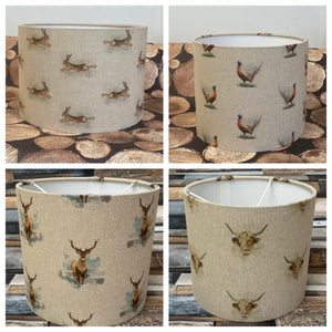 Drum lampshade - Country Highland Cow - Butterfly Crafts