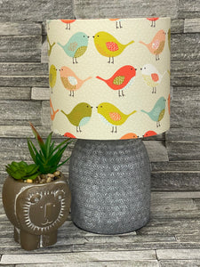 Drum lampshade, Various Sizes, Handmade, Made to Order, Scandi Birds, Lamp shade, Lampshades, Children, Kids Room, Orange, Yellow - Butterfly Crafts