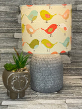Load image into Gallery viewer, Drum lampshade, Various Sizes, Handmade, Made to Order, Scandi Birds, Lamp shade, Lampshades, Children, Kids Room, Orange, Yellow - Butterfly Crafts