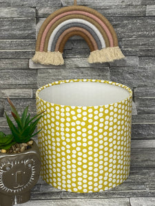 Drum lampshade, Various Sizes, Handmade, Made to Order, Yellow Spotty, Lamp shade, Lampshades, Children, Kids Room - Butterfly Crafts