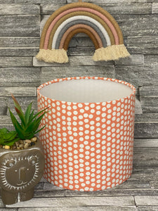 Drum lampshade, Various Sizes, Handmade, Made to Order, Orange Spotty, Lamp shade, Lampshades, Children, Kids Room - Butterfly Crafts