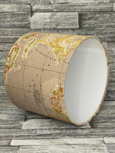 Load image into Gallery viewer, Drum Lampshade, Brown, Beige, Atlas, World Map - Butterfly Crafts