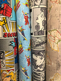 Fabric available by the metre - Atlas Beige, Aeroplanes, Sneakers, Comic by Marson - Butterfly Crafts