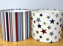Load image into Gallery viewer, Drum Lampshade - Stripes and Stars - Butterfly Crafts