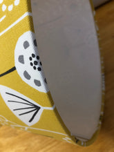 Load image into Gallery viewer, Drum lampshade - Scandinavian Flowers Yellow - Butterfly Crafts