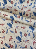 Heron and Flamingo Fabric by the metre - Butterfly Crafts