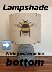 Drum Lampshade - Scandinavian Flowers and Birds Blue - Butterfly Crafts