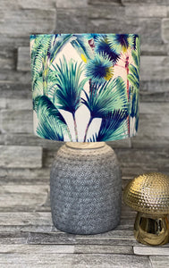 Velvet Lampshade, Handmade, Green, Palm Trees - Butterfly Crafts
