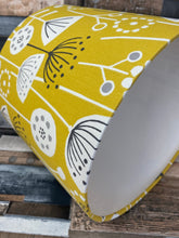 Load image into Gallery viewer, Drum lampshade - Scandinavian Flowers Yellow - Butterfly Crafts