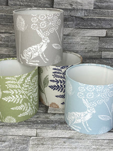 Drum Lampshade or Ceiling Shade - 15cm - Country Grey Hare - Butterfly Crafts