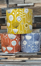 Load image into Gallery viewer, Drum Lampshade - Scandinavian Flowers Orange - Butterfly Crafts