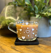 Load image into Gallery viewer, PERSONALISED HEART MUG - Glass Tea Mug - Coffee Name Mug - Hot Chocolate - 360ml - Dotty Mug - Butterfly Crafts