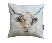 Load image into Gallery viewer, Fabric Cushion, Highland Cow - Butterfly Crafts