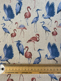 Heron and Flamingo Fabric by the metre - Butterfly Crafts