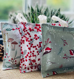 LAVENDER BAGS, Set of 3, Handmade, English Lavender, Robin Woodland and Christmas Berries Design Fabric - Butterfly Crafts