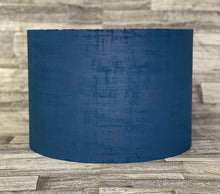 Load image into Gallery viewer, Drum Lampshade or Ceiling Shade, Navy Blue or Ochre Yellow, 30cm diameter - Butterfly Crafts