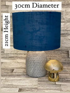 Drum Lampshade or Ceiling Shade, Navy Blue or Ochre Yellow, 30cm diameter - Butterfly Crafts