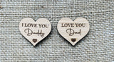 DAD POCKET HUG - I Love you Daddy - Heart shaped - Love You Dad - Dad Gift - Oak 4cm - Letterbox Gift - Can be personalised - Butterfly Crafts