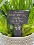 SLATE GIFT TAG for plants and flowers - Personalised Gift Tag - Christmas Gift Tag - Plant Marker - Laser Engraved - Butterfly Crafts